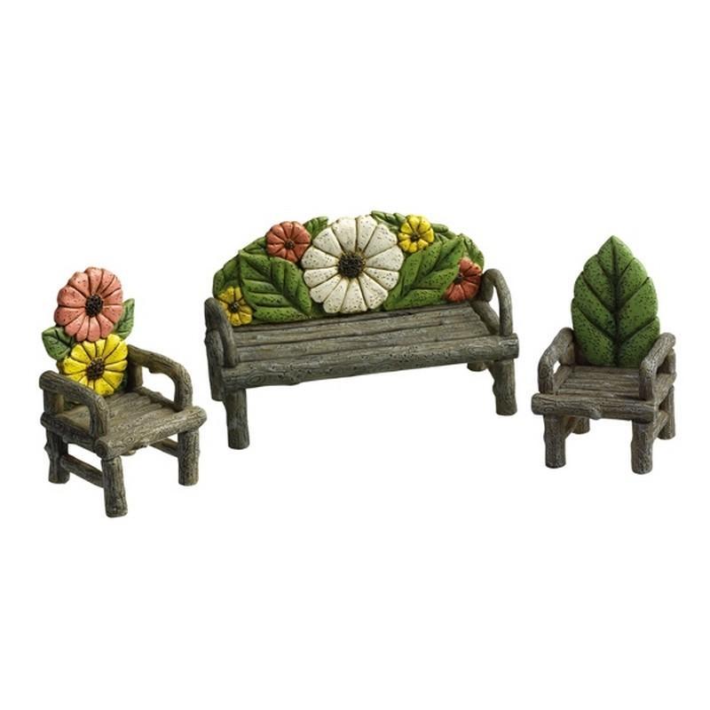 Couch Figurine & Chairs Set Fairy Garden Furniture